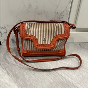 Cole Haan Preppy Striped Shoulder Bag in Orange and Brown